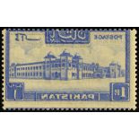 Pakistan. 1948 1r ultramarine perf 13½, unmounted mint with complete offset on reverse. SG 38a/CW