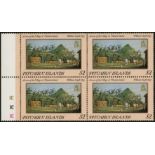 Pitcairn Islands. 1985 $2 Paintings with 1835 date error, unmounted mint left-marginal block of four