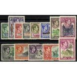 Solomon Islands. 1938-42 set of thirteen perforated SPECIMEN Type W8, W8a or D20, fine mint. SG