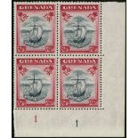 Grenada. 1953-9 set of thirteen in unmounted mint blocks of four, plus additional blocks of fourteen