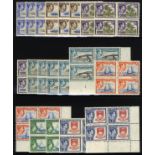 Gilbert & Ellice Islands. 1937-54 collection of unmounted mint blocks of four (44 blocks)