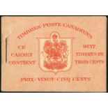 Canada. Booklets. 1937 25ct red on white cover, French text 63mm wide. SG SB31ba (£180)/CW B2a var.