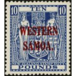 Samoa. Revenues. 1935 £10 blue, watermark Single Star on Cowan paper, fine mint. See SG footnote