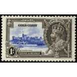 Gold Coast. 1935 Silver Jubilee 1d unmounted mint, Pl. 1 R9/1 extra flagstaff. SG 113a (£140)