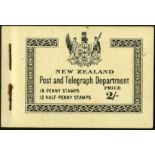 New Zealand. Booklets. 1938 (Nov.) 2/- black on cream cover, mint, slight staple rust. SG SB18 (£