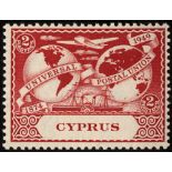 Cyprus. 1949 2p UPU unmounted mint with A of CA in watermark almost totally omitted, with just a