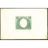 Kenya, Uganda and Tanganyika. 1922 (May) complete Die Proof of frame for 1922 1/- value, in green (