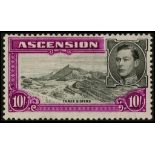 Ascension. 1938 10/- perf 13½ fresh mint with R5/4 'boulder' flaw. SG 47a (£850)/CW 13a