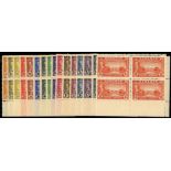 Bahamas. 1948 Eleuthera set of sixteen in matched lower right corner blocks of four, unmounted mint.