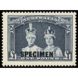 Australia. 1938 £1 Robes overprinted SPECIMEN, fine mint. KG VI Expertising Certificate (2012). SG