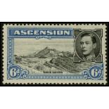 Ascension. 1938-44 6d perf 13½ unmounted mint with R5/4 'boulder' flaw. SG 43a (£200)/CW 9a