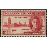 Malaya. Malayan Union. 1946 8ct Victory (unissued) mint, seemingly unmounted with a small gum