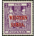 Samoa. 1942 Wiggins Teape £2 bright purple, single watermark, fine mint. SG 194c (£550)/CW G101