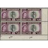 Montserrat. 1953-8 set of fifteen plus the four altered inscriptions in unmounted mint Plate