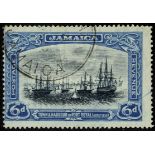 Jamaica. 1922 6d black and blue used with inverted watermark, the discovery example, RPS Certificate