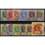 Gambia. 1909 colour change set of thirteen overprinted SPECIMEN Type D12, fine mint. SG 73s-85s (£