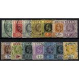 Gambia. 1909 colour change set of fourteen, fine used. SG 72-85 (£190)