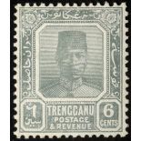 Malaya. Trengganu. 1941 6ct grey, ordinary paper, prepared for use but not issued, fresh mint.