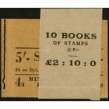 Great Britain. Booklets. 1950 (Dec.) 5/- buff cover, with the original binding wrapper for a pack of