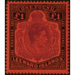 Leeward Islands. 1951 (Dec.) £1 violet and black, perf 13, unmounted mint with sideways watermark.
