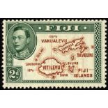 Fiji. 1938 2d brown and green Die 1, fine mint, R10/2 extra line. SG 253a (£950)/CW 5a