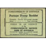 Australia. Booklets. 1938 2/- black on green cover with postal rates on interleaves, good perfs.