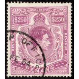 Malaya. Penang Revenues. 1949 $250 purple, used with excellent appearance but with an ironed