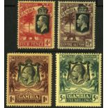 Gambia. 1922 'Elephant and Palm' set of four,watermark MCA, unmounted mint. SG 118-21 (£120)