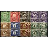 Great Britain. Postage Dues. 1937-8 set of eight in unmounted mint blocks of four. SG D27-34 (£