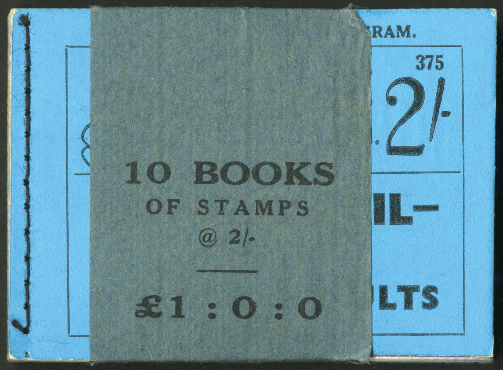 Great Britain. Booklets. 1936 2/- blue cover with KE VIII panes, including advertisement pane,