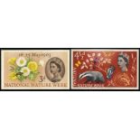 1963 3d and 4_d National Nature Week unmounted mint pair of imperforate imprimaturs with 'NPM