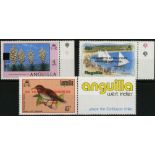 Anguilla. 1979 14ct on 4ct, surcharge inverted; 1983 10ct Slavery, surcharge inverted, and 1987 45ct