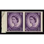 Great Britain. 1958 3d deep lilac, wmk Multiple Crowns, fine unmounted mint left marginal horizontal