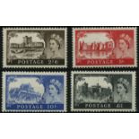 Great Britain. 1958 Castles 2/6d - £1 watermark St Edward's Crown, De La Rue printings, unmounted