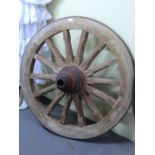 A cart wheel with hub, Diameter 36ins