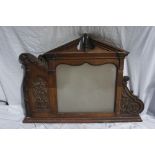 A pair of Victorian carved mahogany counter partitions with scroll and acanthus decoration, Height