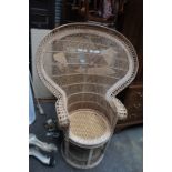 Far Eastern cane peacock chair