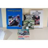 Book of Motorcycle Racing - together with four motorcycle books.