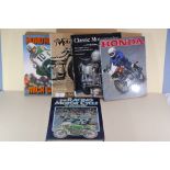 The Racing Motorcycle by Vic Willoughby - together with four motorcycle books.