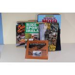 Classic images of the Isle of Man T.T. Races - together with four motorcycling books.