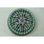 Early 20thC millefiori glass paper weight diameter 2 5/8ins