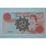 Isle of Man Government 1979 millennium £20 note No. 000951