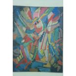 A Lanskoy, Abstract - multicoloured, oil on board, signed, 14.5 X 11.25ins