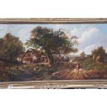 Franz Hoephner, The Royal Oak near Salisbury, Oil on canvas, signed and dated 1887, 18 x 36 ins