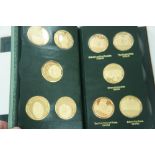 Album of History of the English speaking people 24ct gold on silver proof medals consisting of fifty