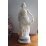 Early 20thC marble statue of a Flamenco dancer height 14ins