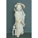 Late 19thC Japanese carved ivory figure "The Magician". Sign mark to base, height 5.5 ins.