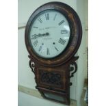 Victorian inlaid mahogany drop dial clock - G&J Cannell, Douglas