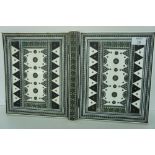 19th/20thC Middle Eastern micro mosaic ivory and ebony note book cover with velvet inside