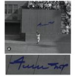 Willie Mays Signed ''Catch'' Photo